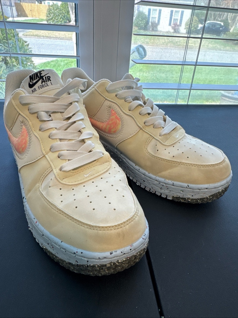 Women's Nike Air Force 1 Low Crater Coconut Milk White Orange DH0927-100